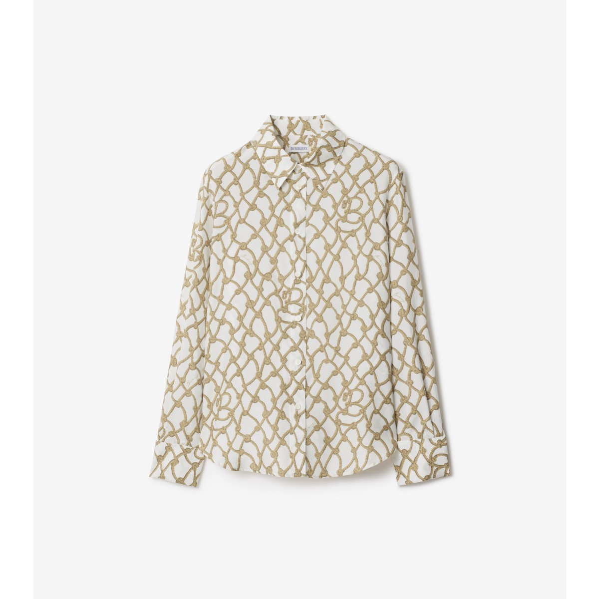 Burberry Printed Silk Shirt In Thatch