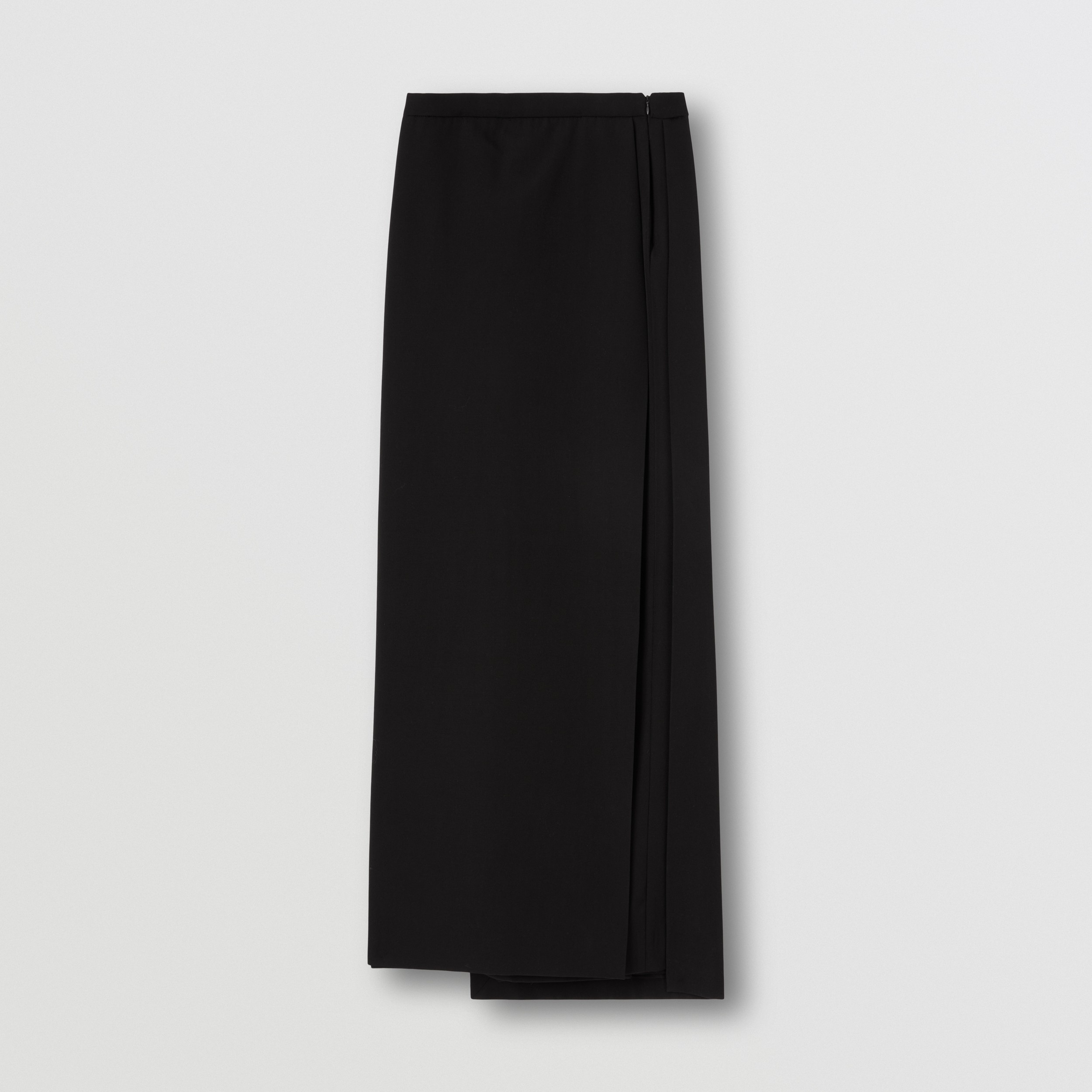 Grain de Poudre Wool Floor-length Skirt in Black - Women | Burberry® Official - 3