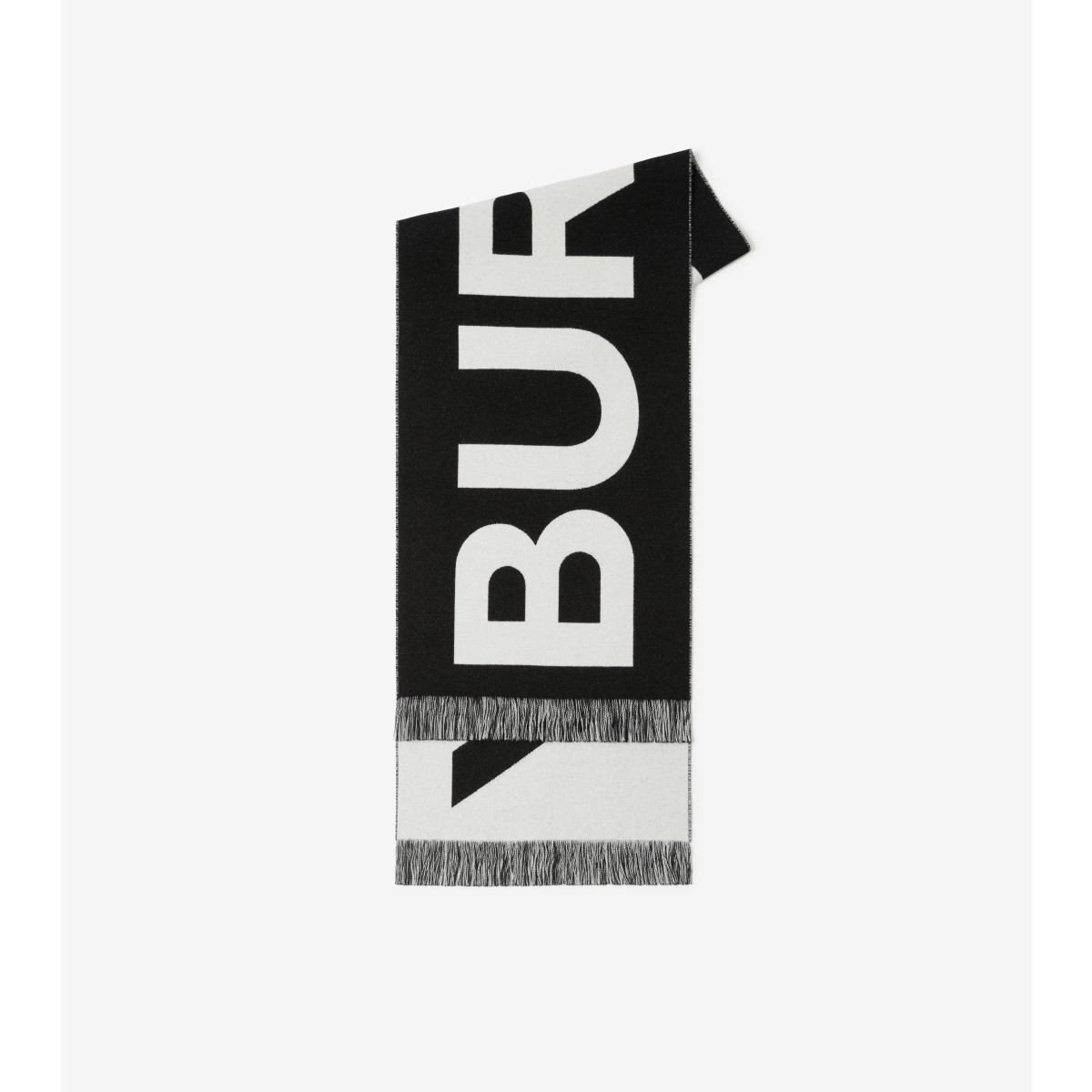 Shop Burberry Logo Wool Jacquard Scarf In Black