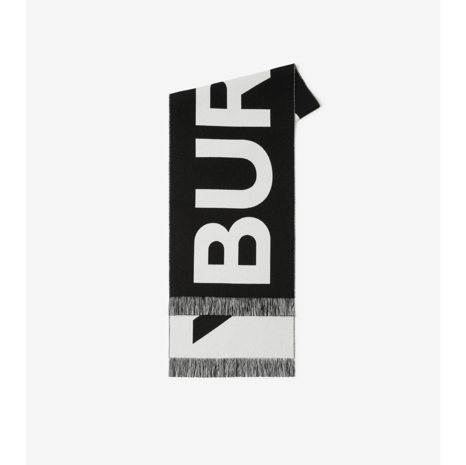 Logo Wool Scarf in Black