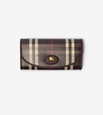 【Burberry】レディース ストランド コンチネンタルウォレット Strand Continental Wallet in Black - Women, Leather