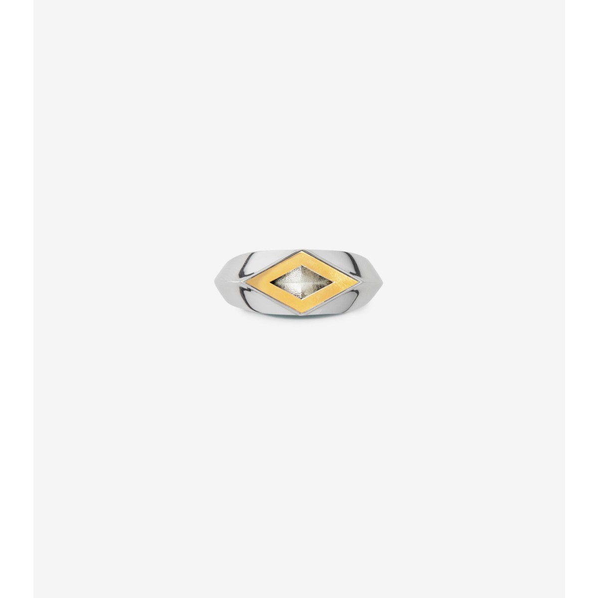 Burberry Silver And Gold-plated Hollow Ring In Silver/gold