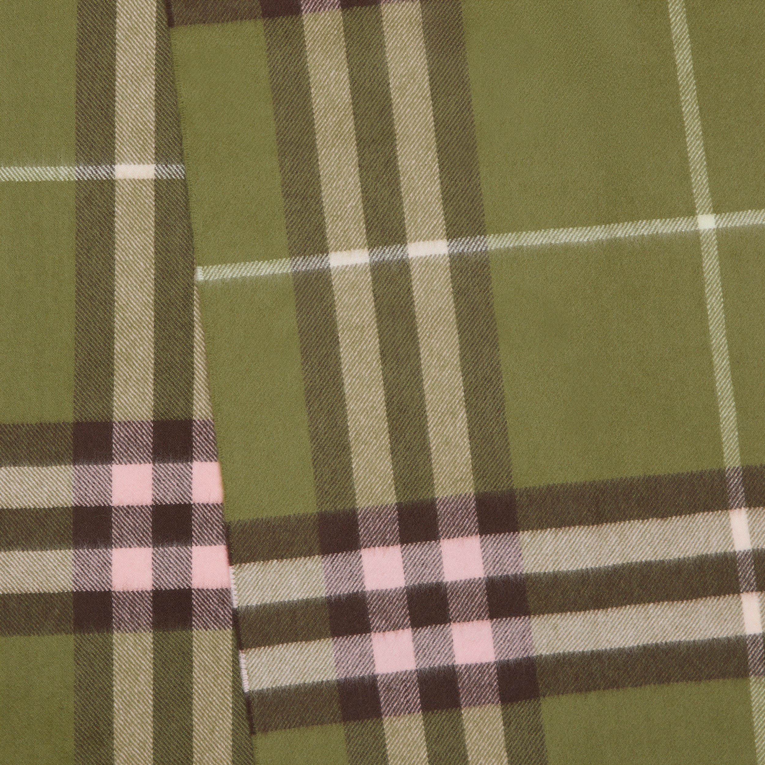 The Burberry Check Cashmere Scarf in Spruce Green | Burberry® Official - 2