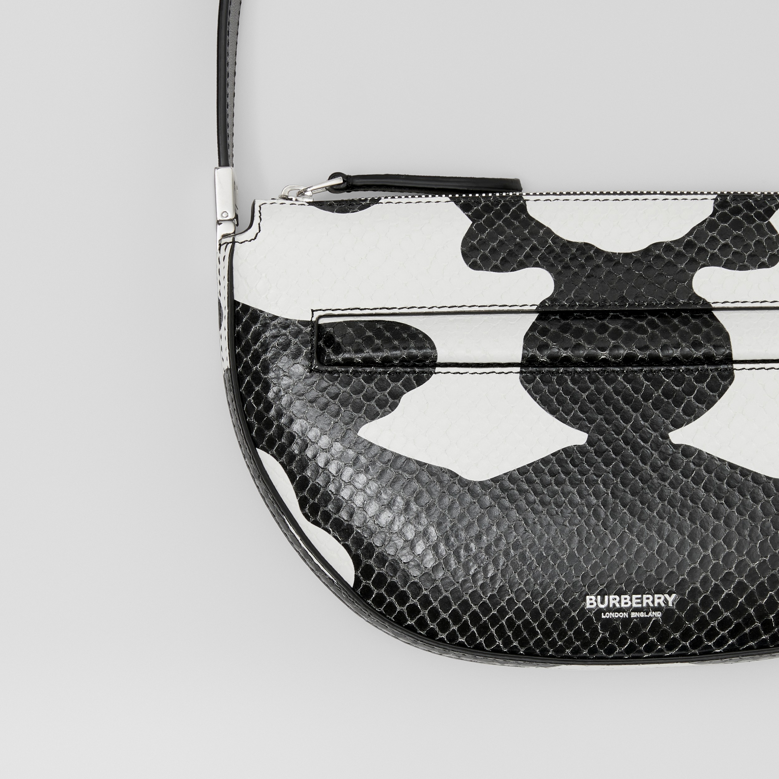 Mini Cow Print Leather Zip Olympia Bag in Black/white - Women | Burberry® Official - 2