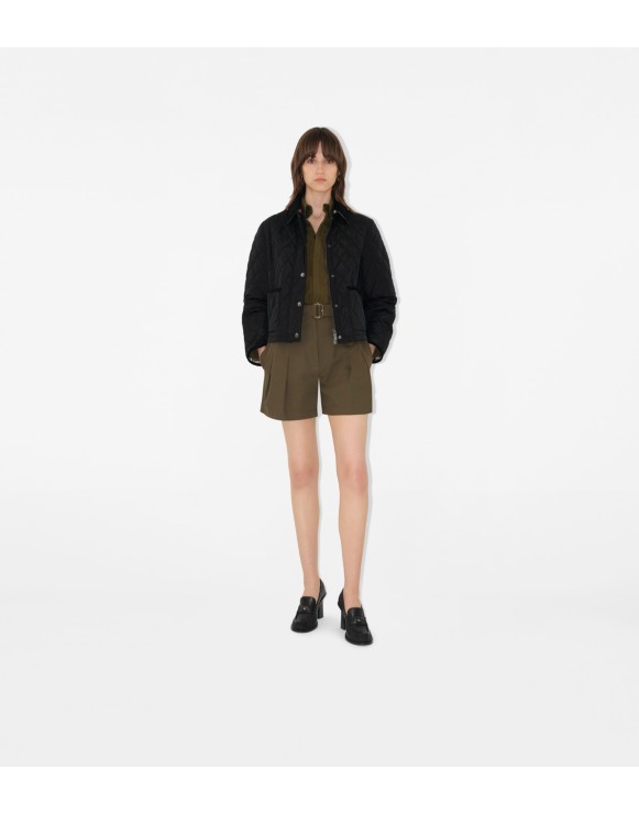 Cropped Quilted Nylon Jacket