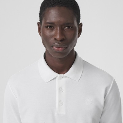 white mens burberry polo