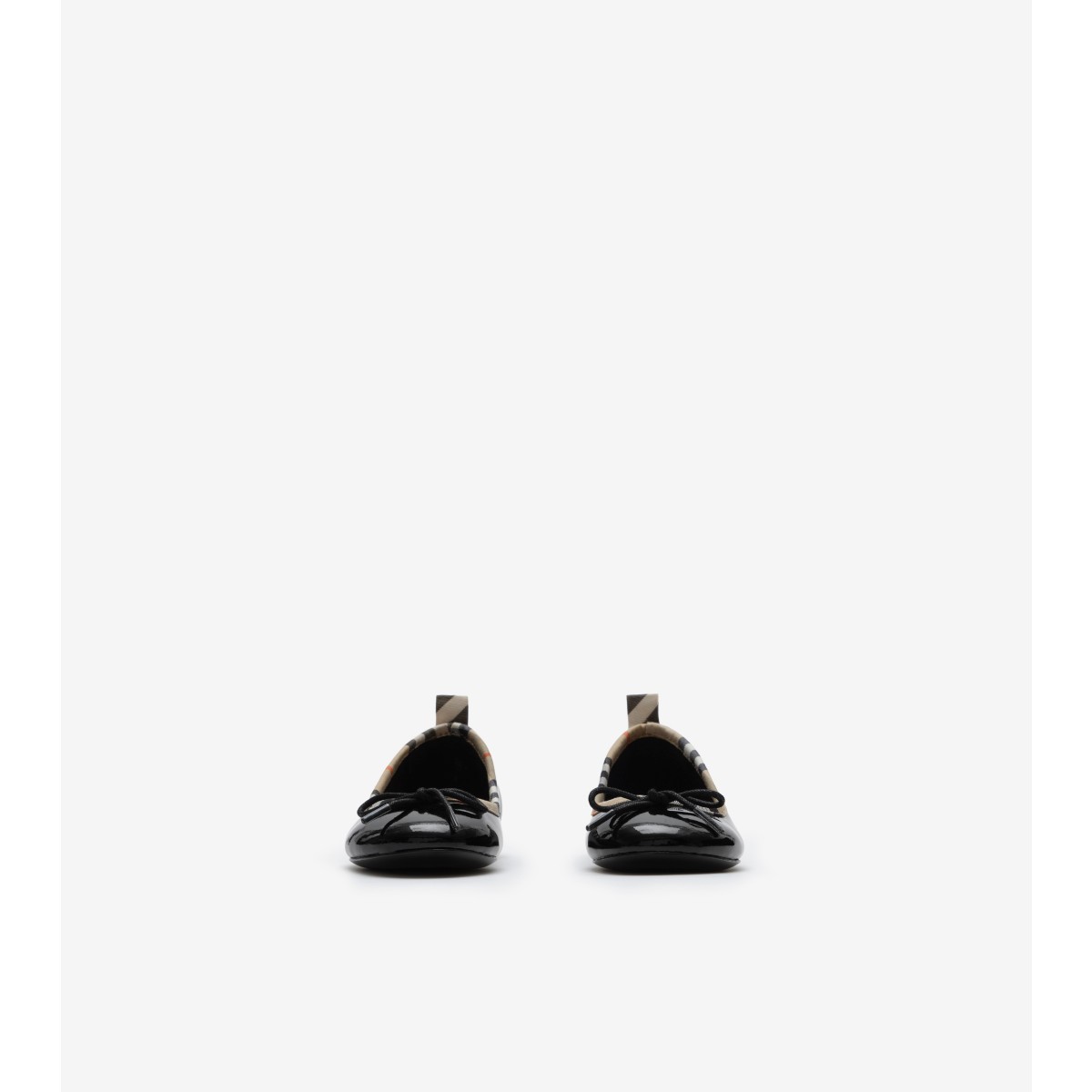  Check Trim Patent Ballerinas