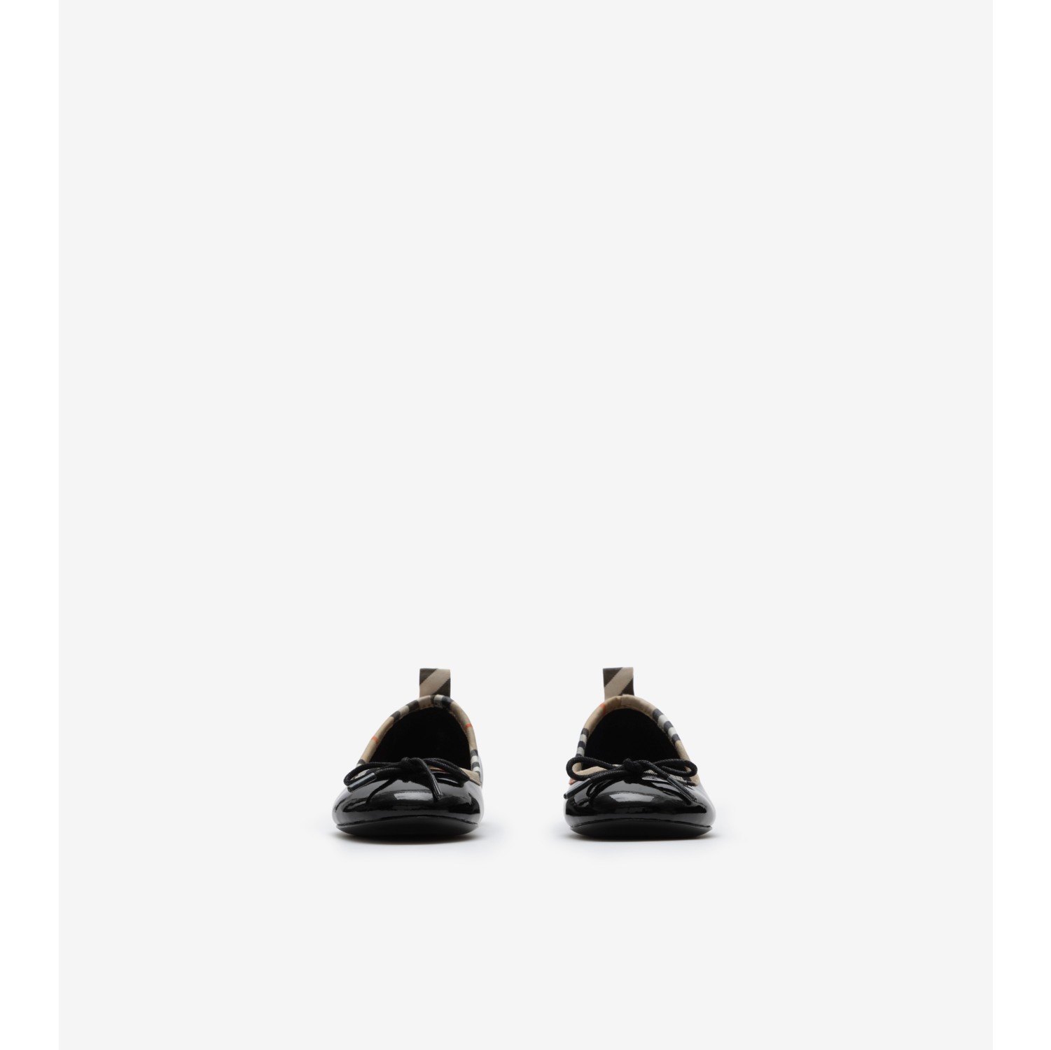 Check Trim Patent Ballerinas