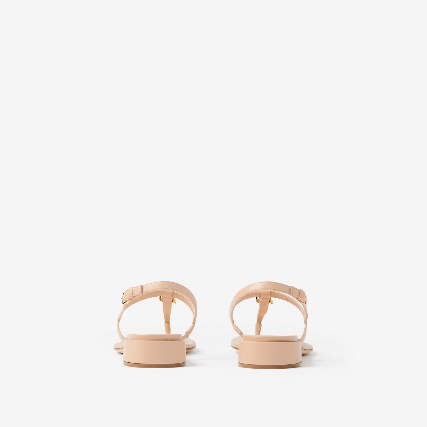 Sandálias de couro com monograma (Nude Claro) - Mulheres | Burberry® oficial