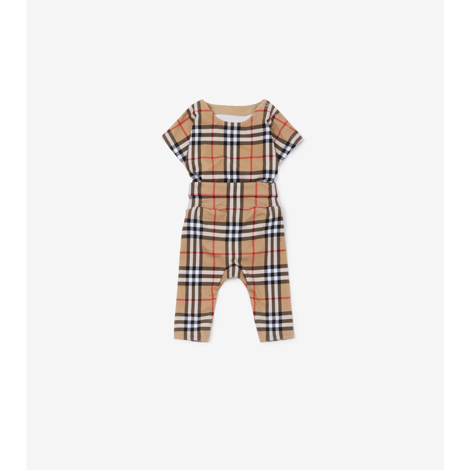 Check Stretch Cotton Baby Gift Set in Archive beige - Children | Burberry®  Official