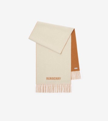 Reversible EKD Cashmere Scarf in Pebble white | Burberry® Official