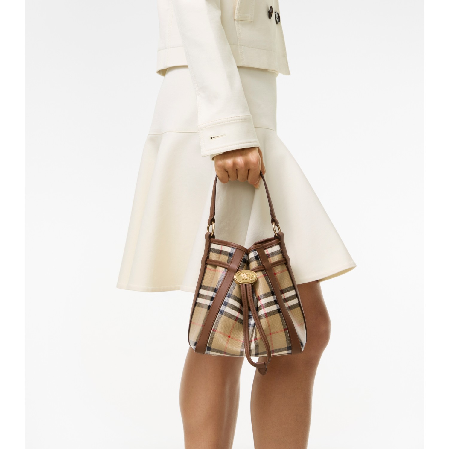Mini Check Bucket Bag