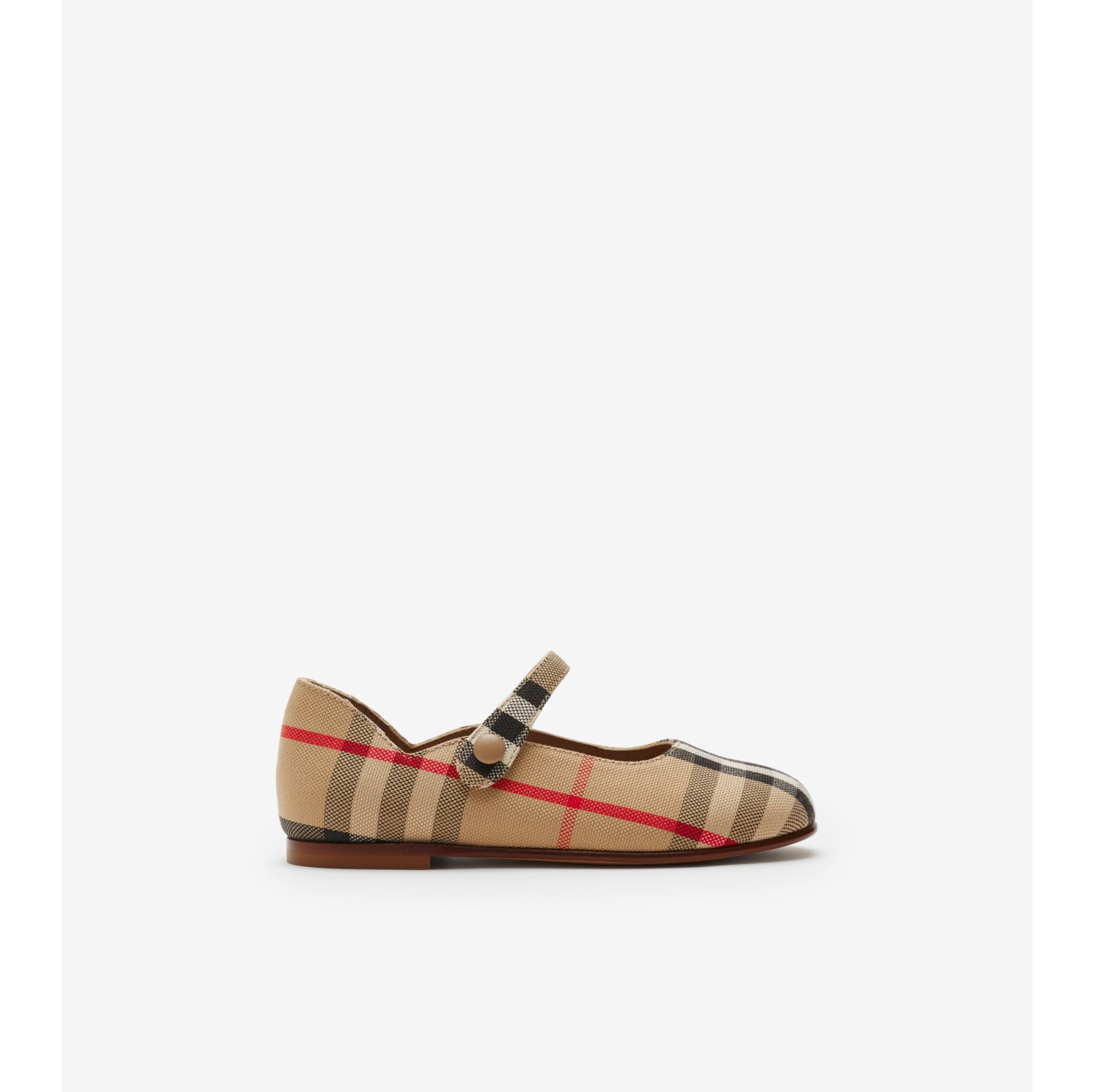 Check Mary Jane Flats in Archive Beige - Children | Burberry® Official