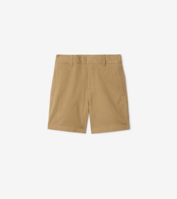 Cotton Blend Shorts in Sand | Burberry® Official