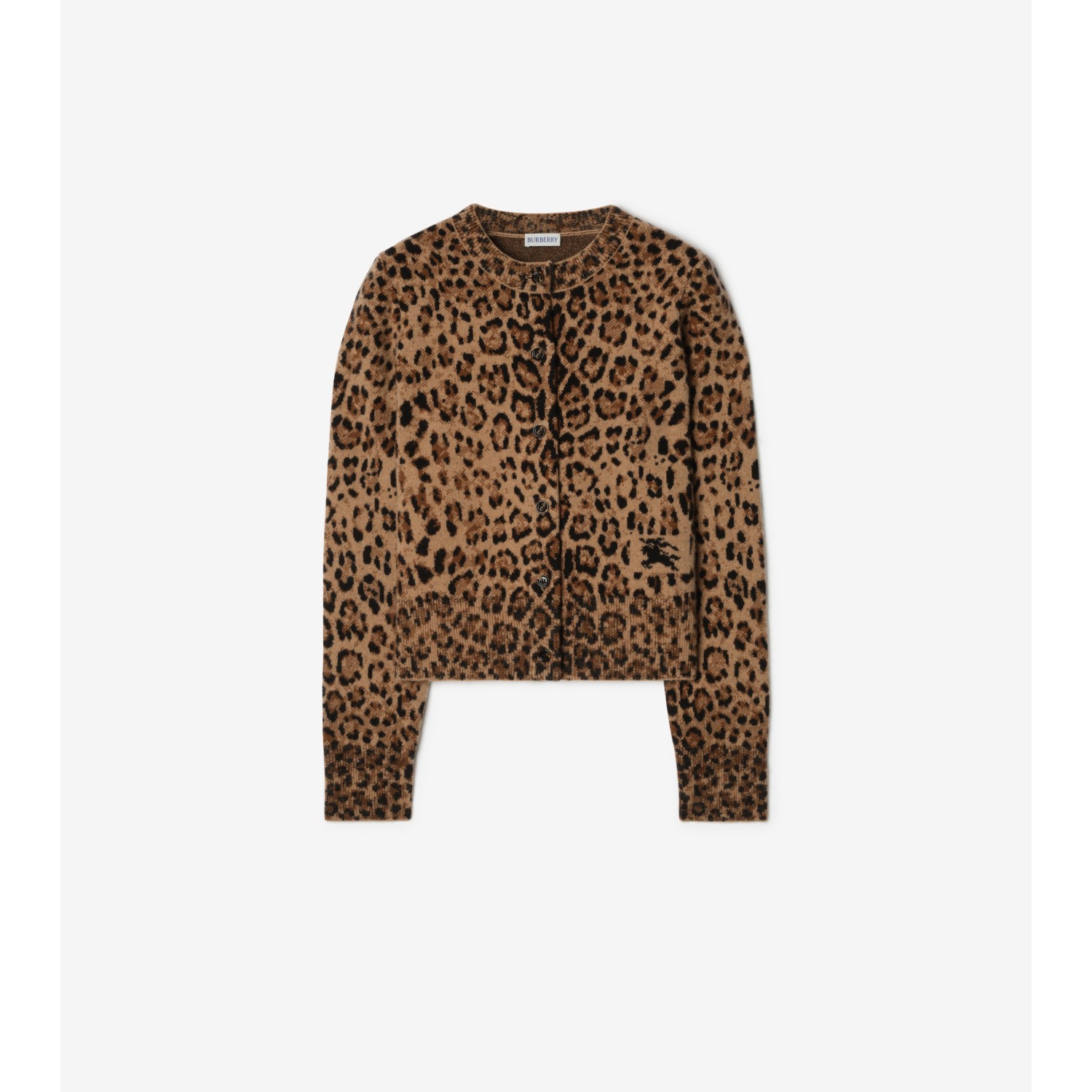 Leopard Jacquard Wool Cashmere Cardigan