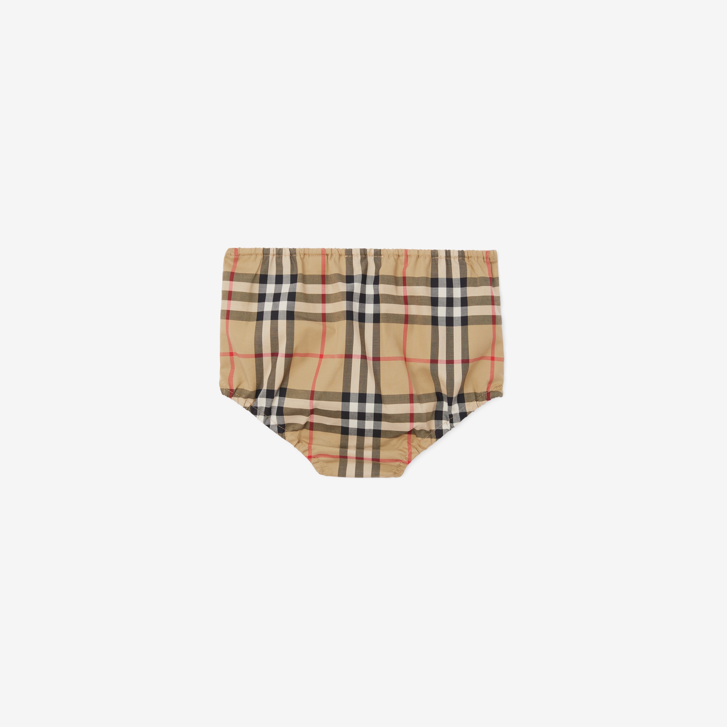 Vestido en algodón elástico a cuadros Vintage Checks con cubrepañal (Beige) - Niños | Burberry® oficial - 4