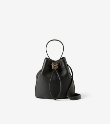 Burberry small leather store bucket bag