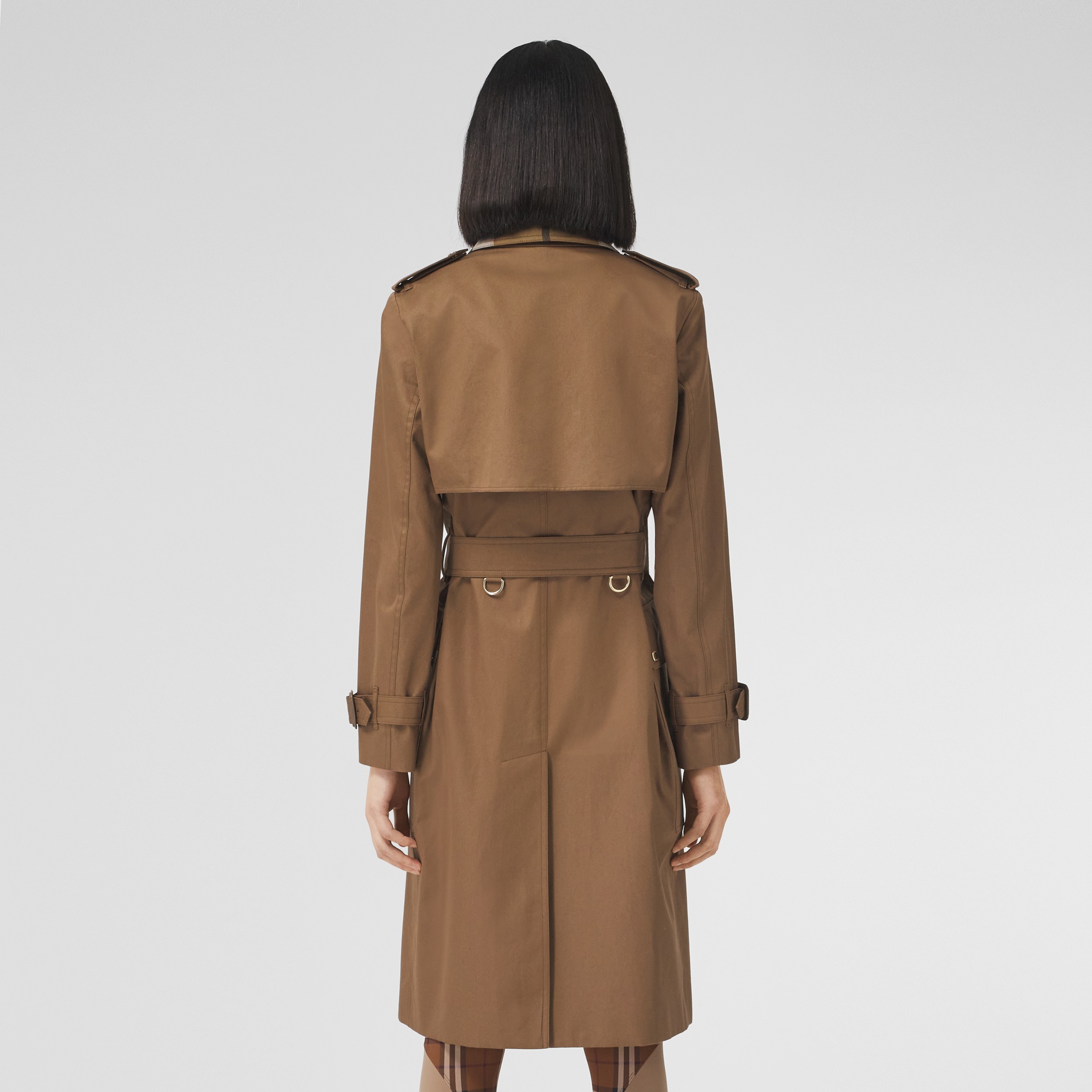 Trench coat in gabardine di cotone con inserti a righe (Noce Caldo) - Donna | Sito ufficiale Burberry® - 3