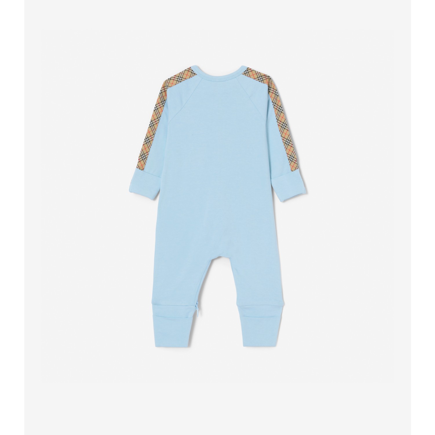 Check Trim Cotton Three-piece Baby Gift Set in Powdered blue - Children |  Burberry® Official
