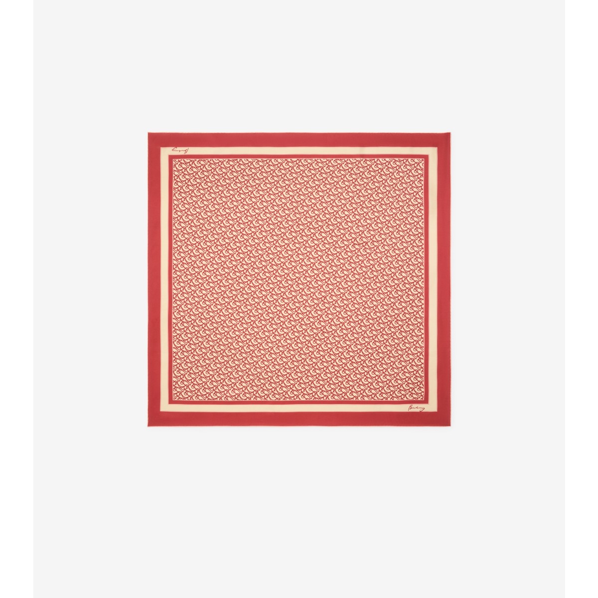 Burberry B Charm Silk Scarf In Geranium