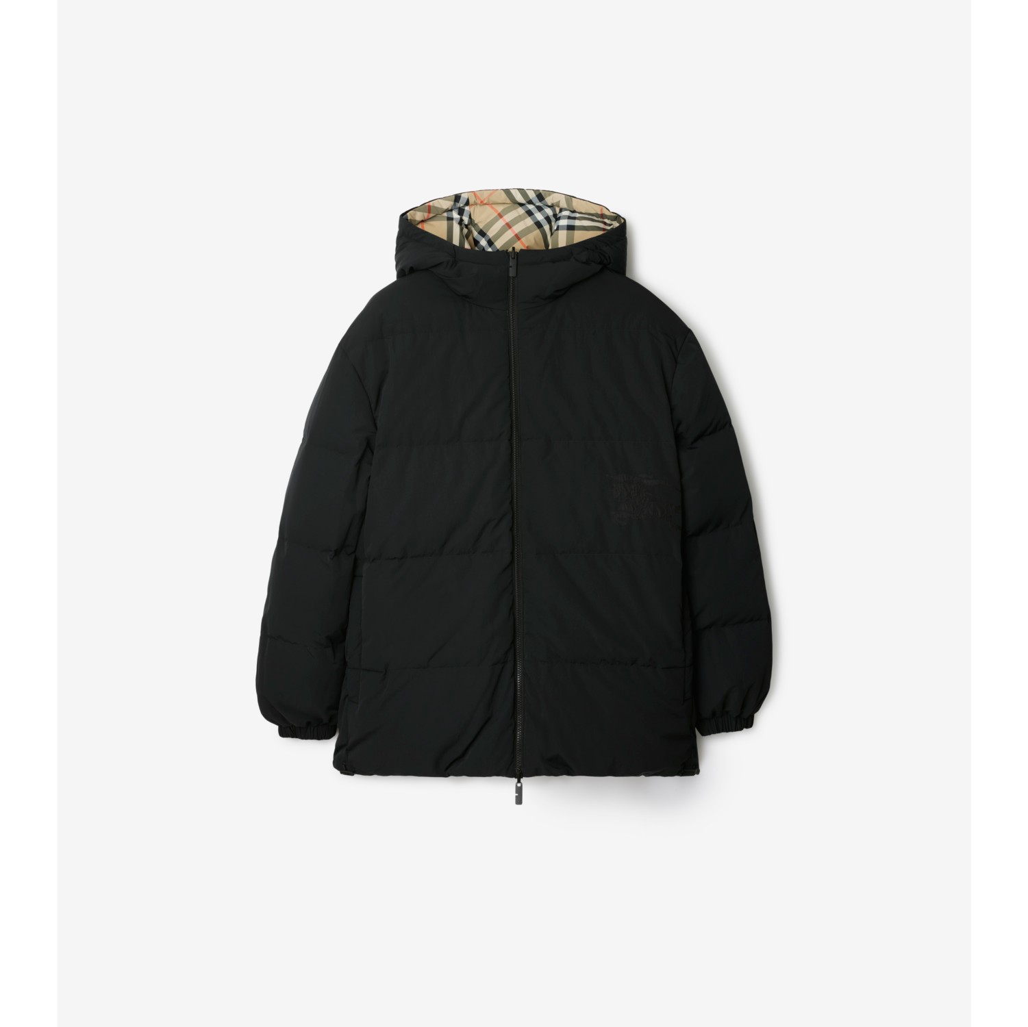 Reversible Check Nylon Puffer Jacket