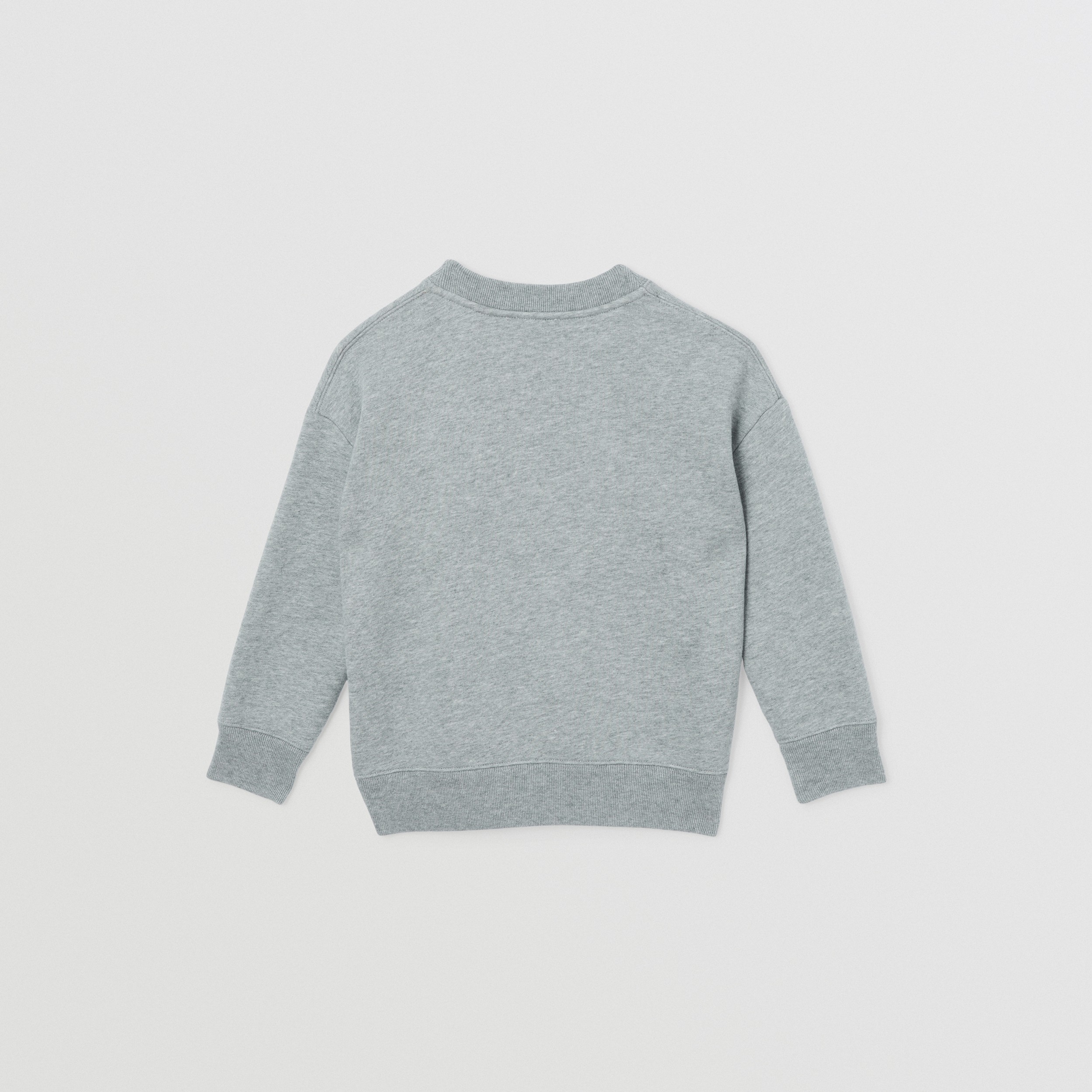 Animal Kingdom Embroidered Cotton Sweatshirt in Pale Grey Melange - Children | Burberry® Official - 4