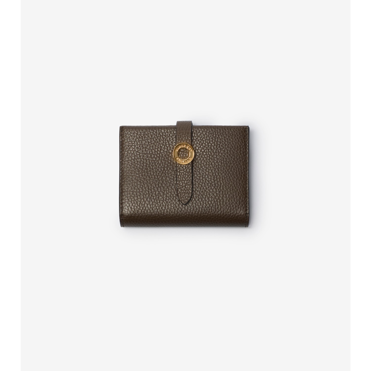 Grainy Leather Bifold Wallet in Ebony brown - Women | Burberry® Official