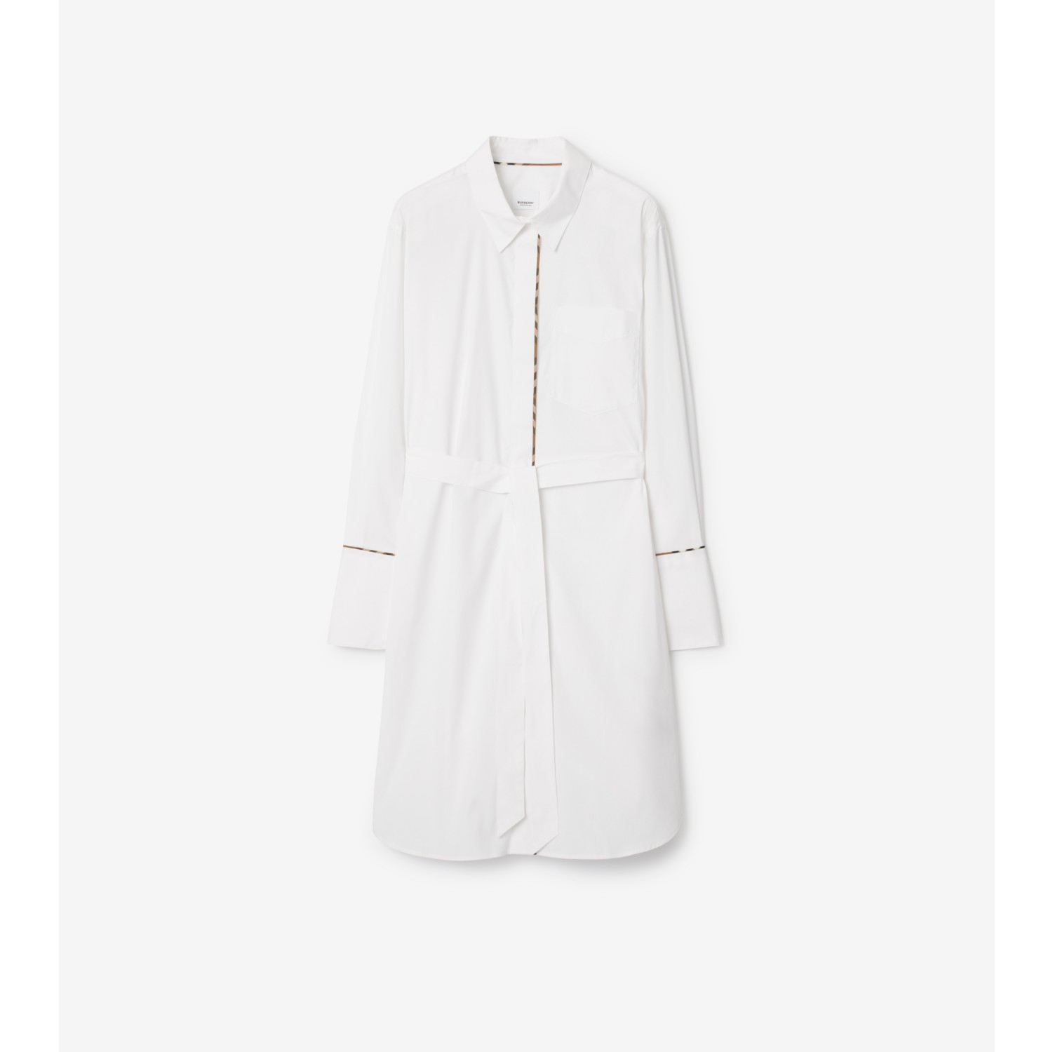 ワンピース Burberry T-SHIRT DRESS IN COTTON WITH CHECK TRIM C42BB5F4-1C75-46DC-9BD2-