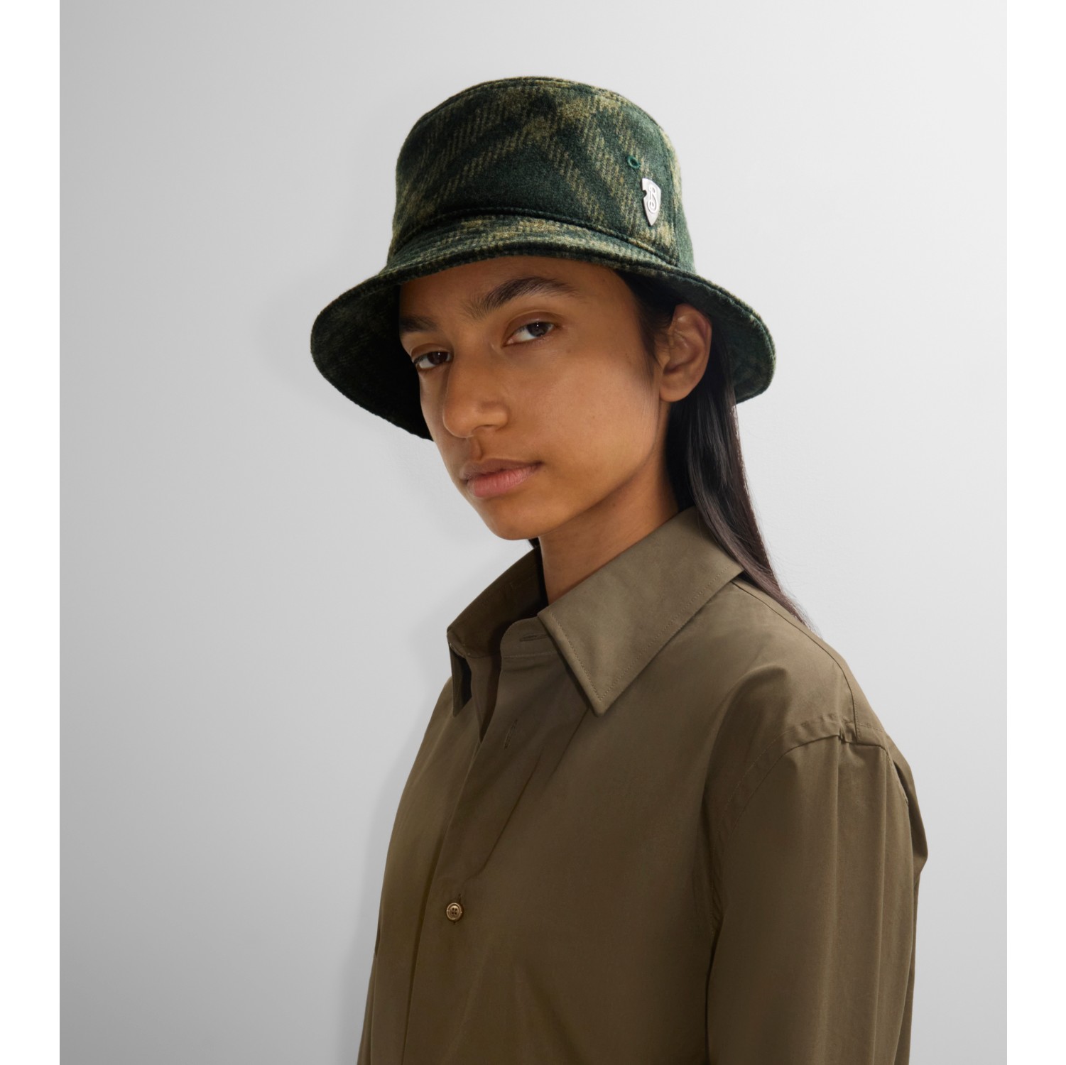 Check Wool Bucket Hat