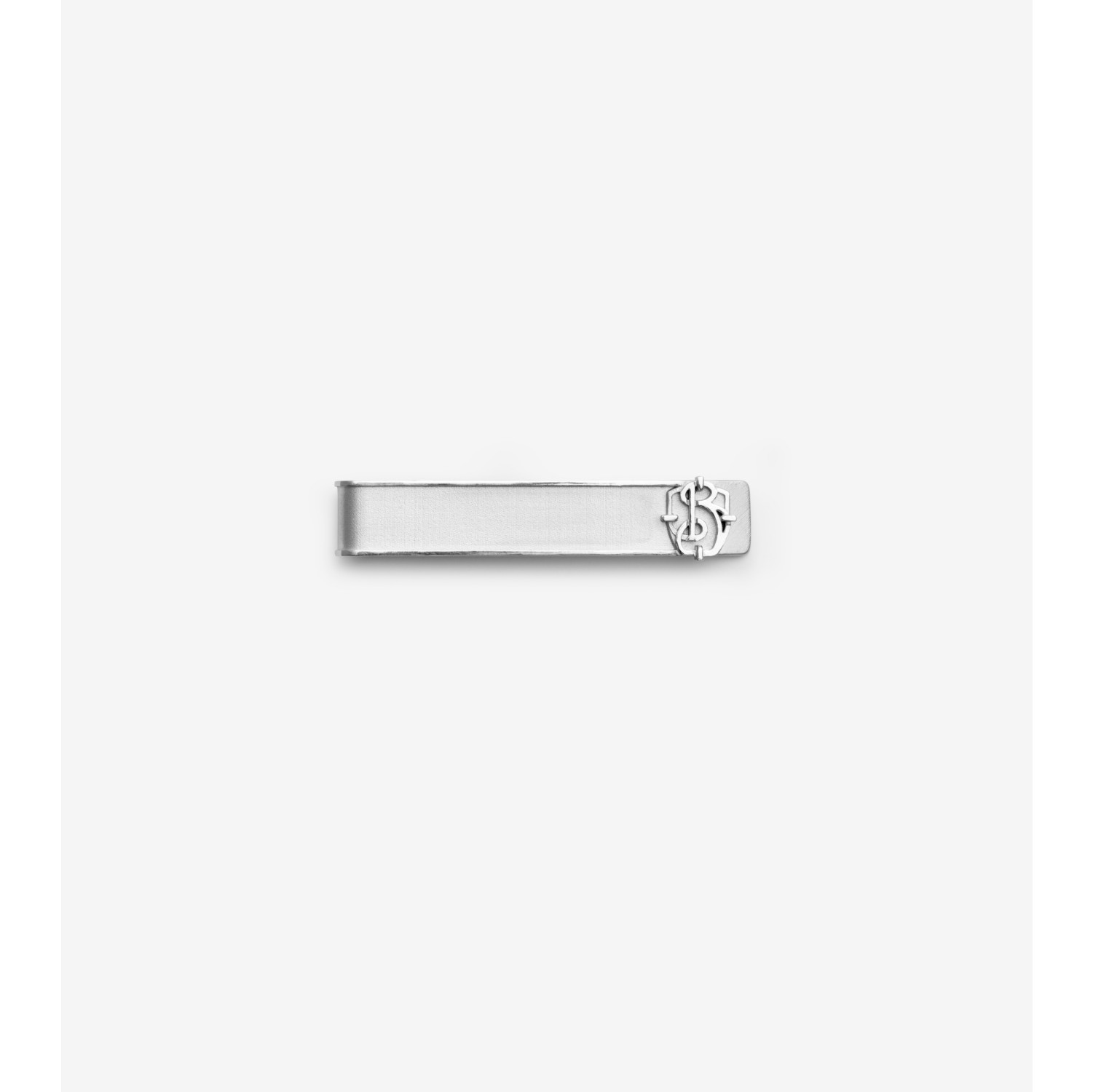 B Charm Tie Bar in Silver Men Burberry Official