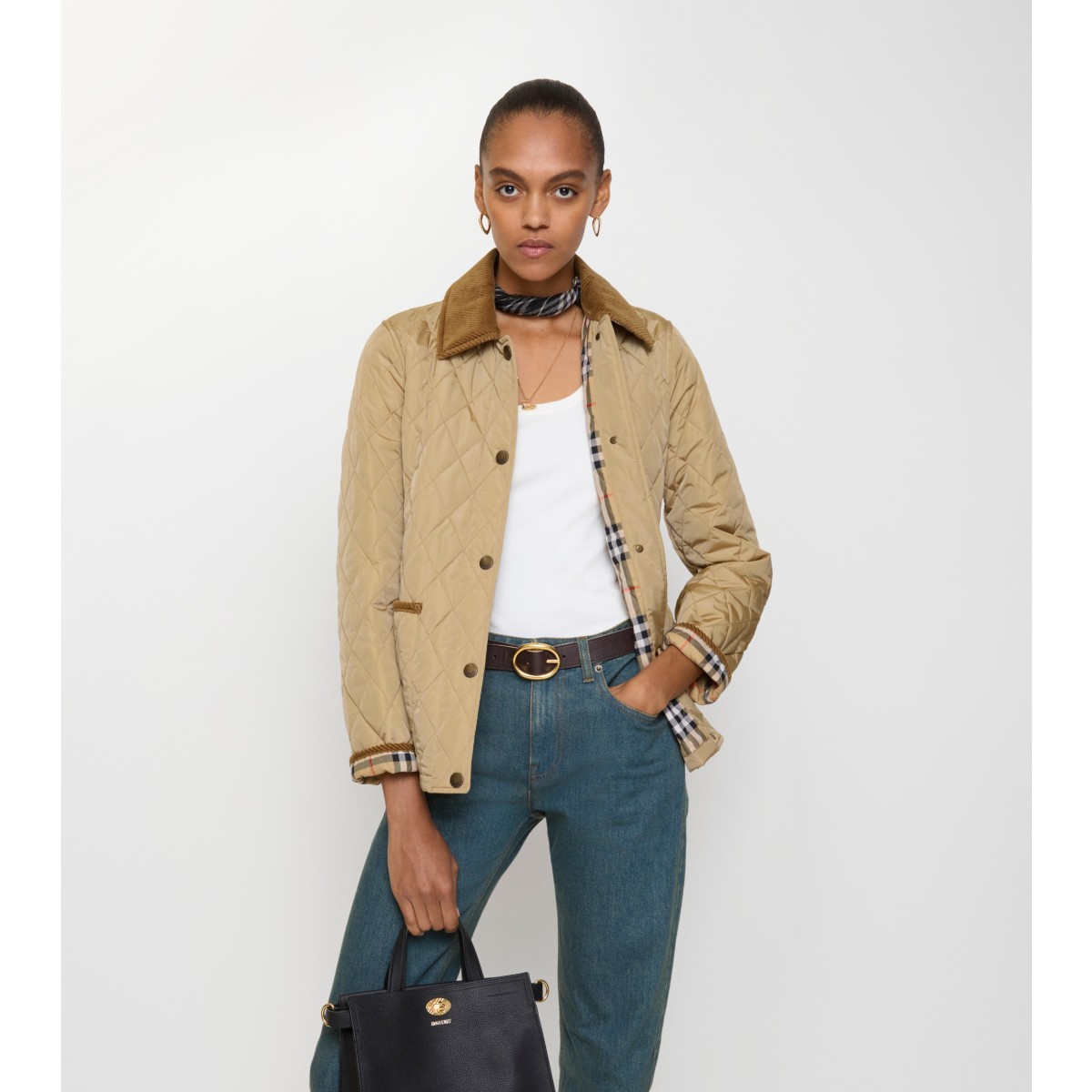  Check Quilted Nylon Jacket
