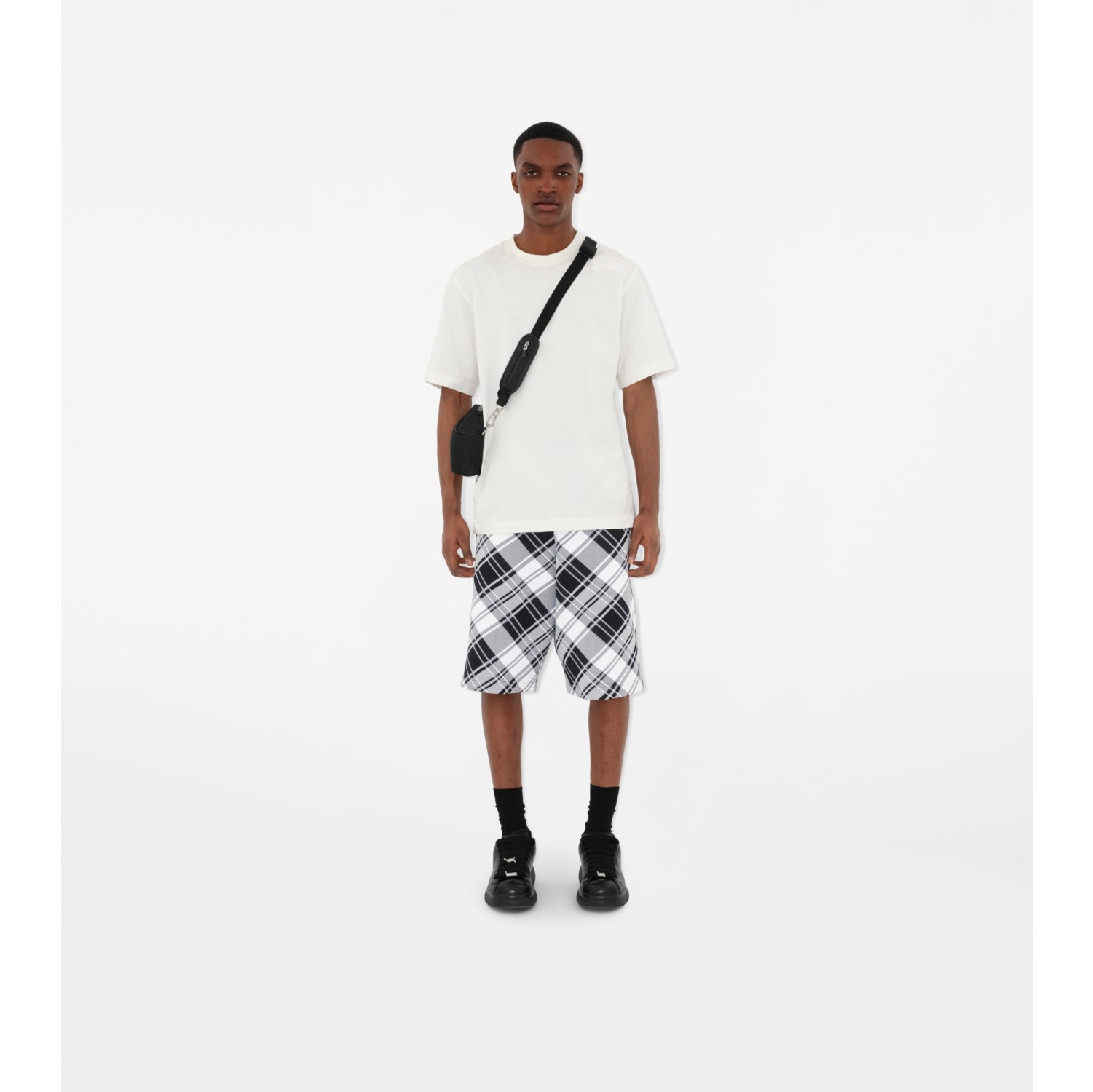 Check Jacquard Phone Bag in Black - Men | Burberry® Official