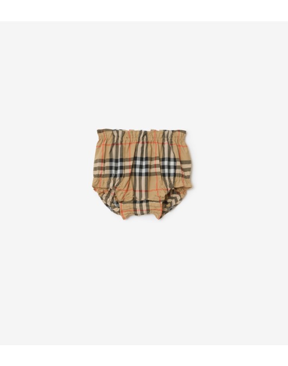 Check Cotton Dress with Bloomers