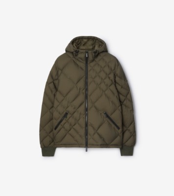 チェックステッチ ナイロン ドーバーズグリーン ダウンジャケット