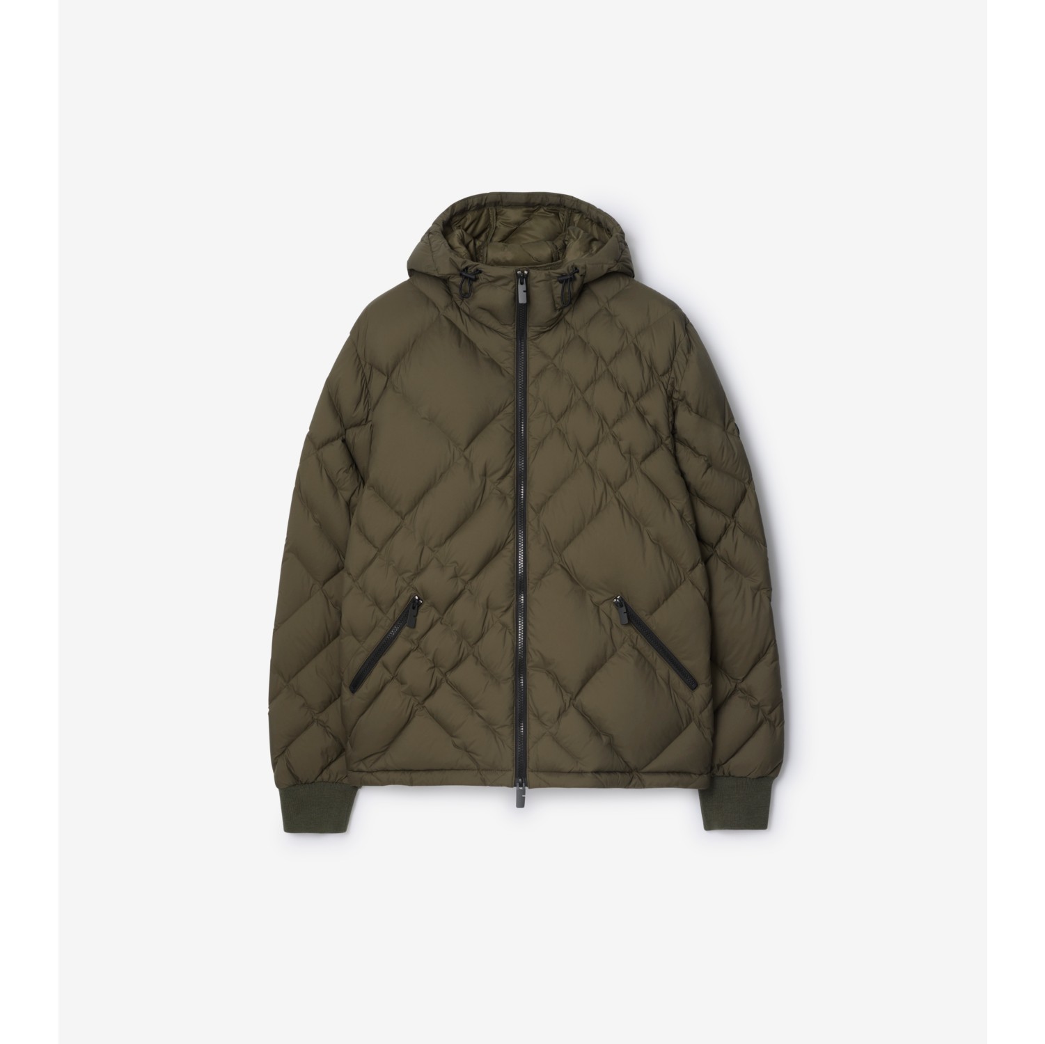 Check-stitch Nylon Doversgreen Puffer Jacket