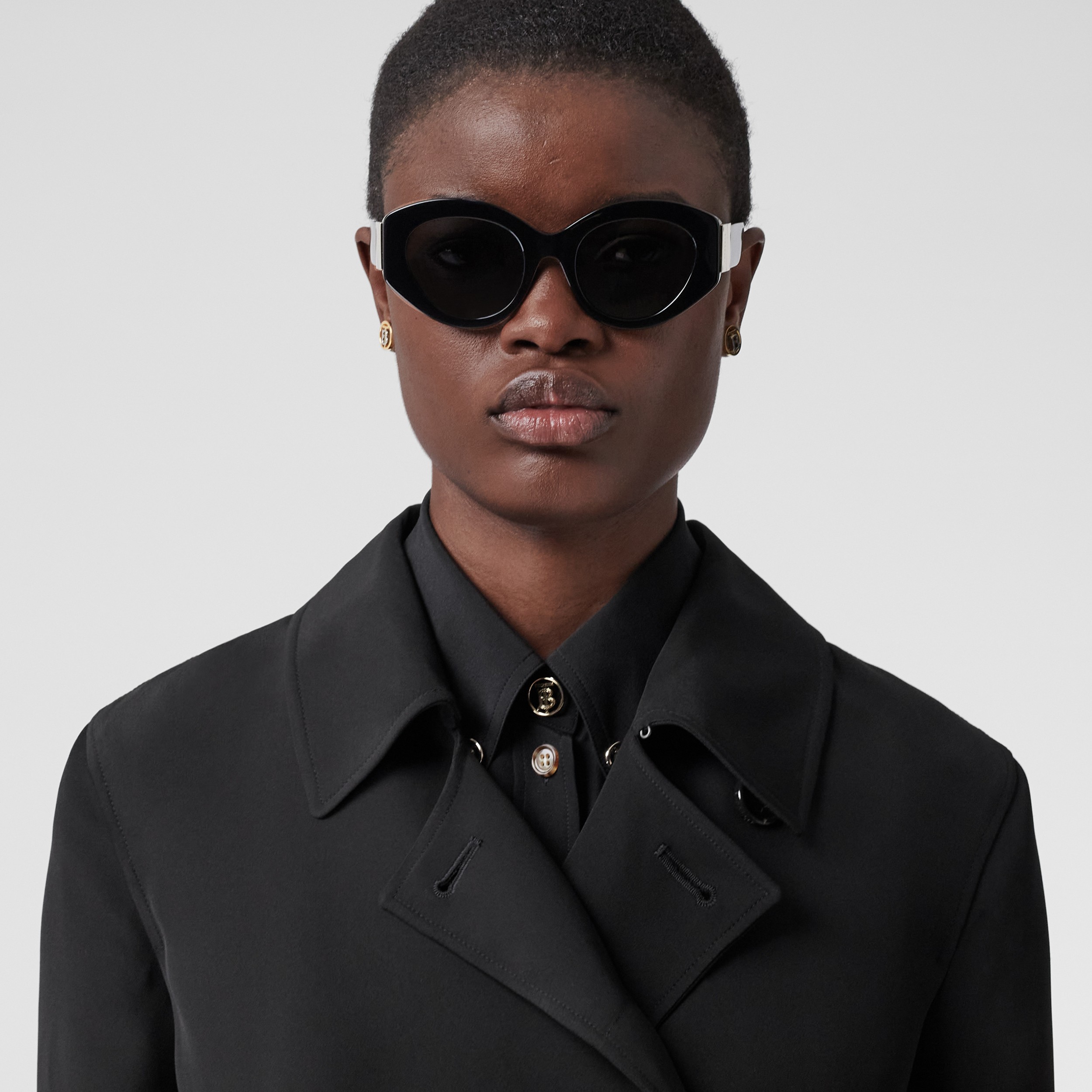 Silk Blend Belted Coat in Black - Women | Burberry® Official - 2