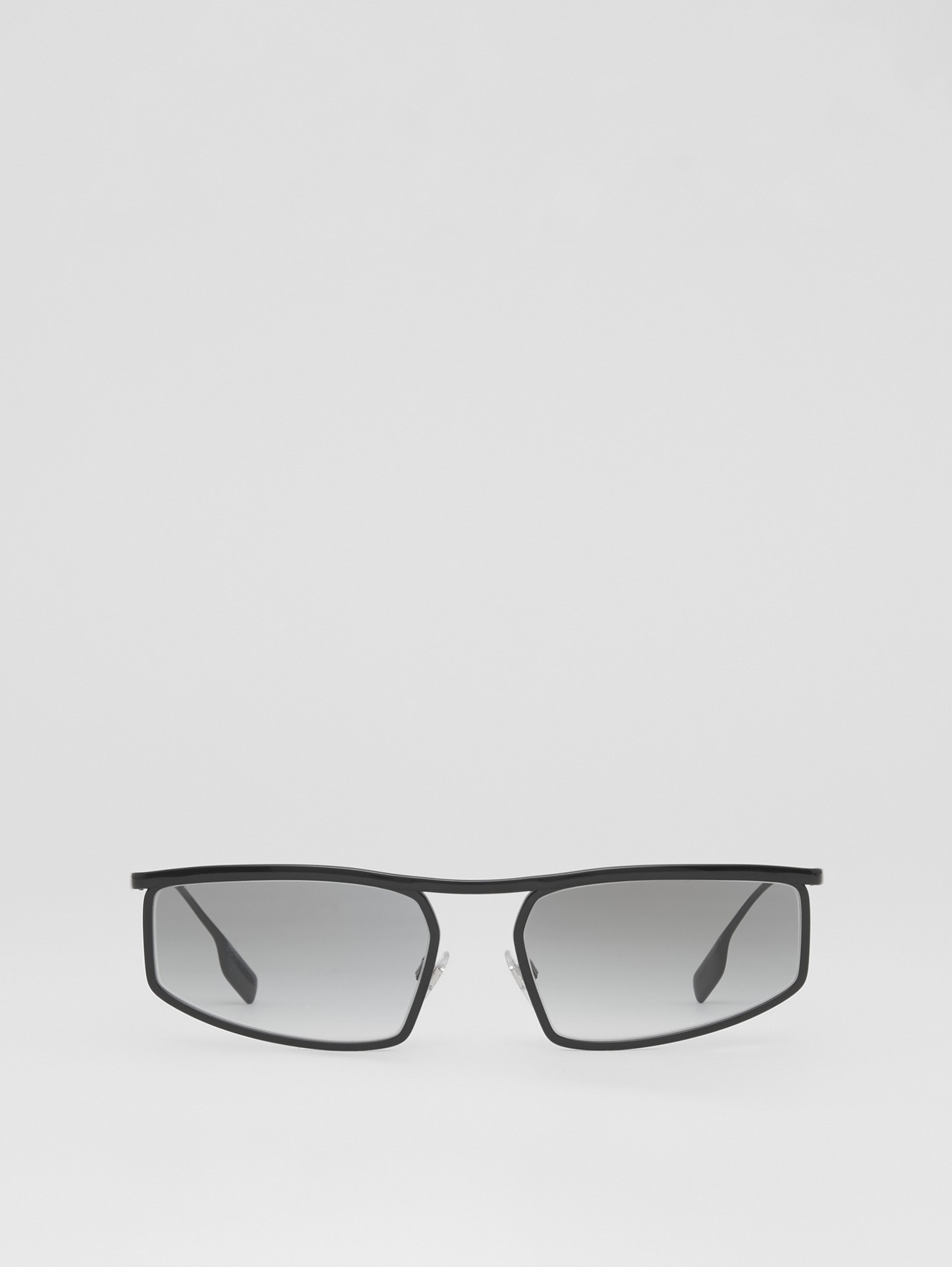 Logo Detail Rectangular Frame Sunglasses in Black