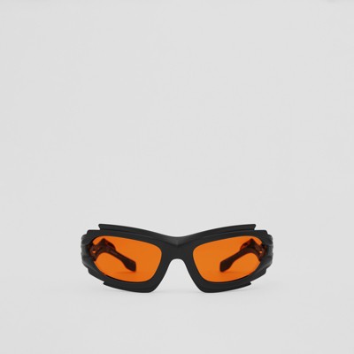 Burberry Geometric Frame Marlowe Sunglasses In Black/orange | ModeSens