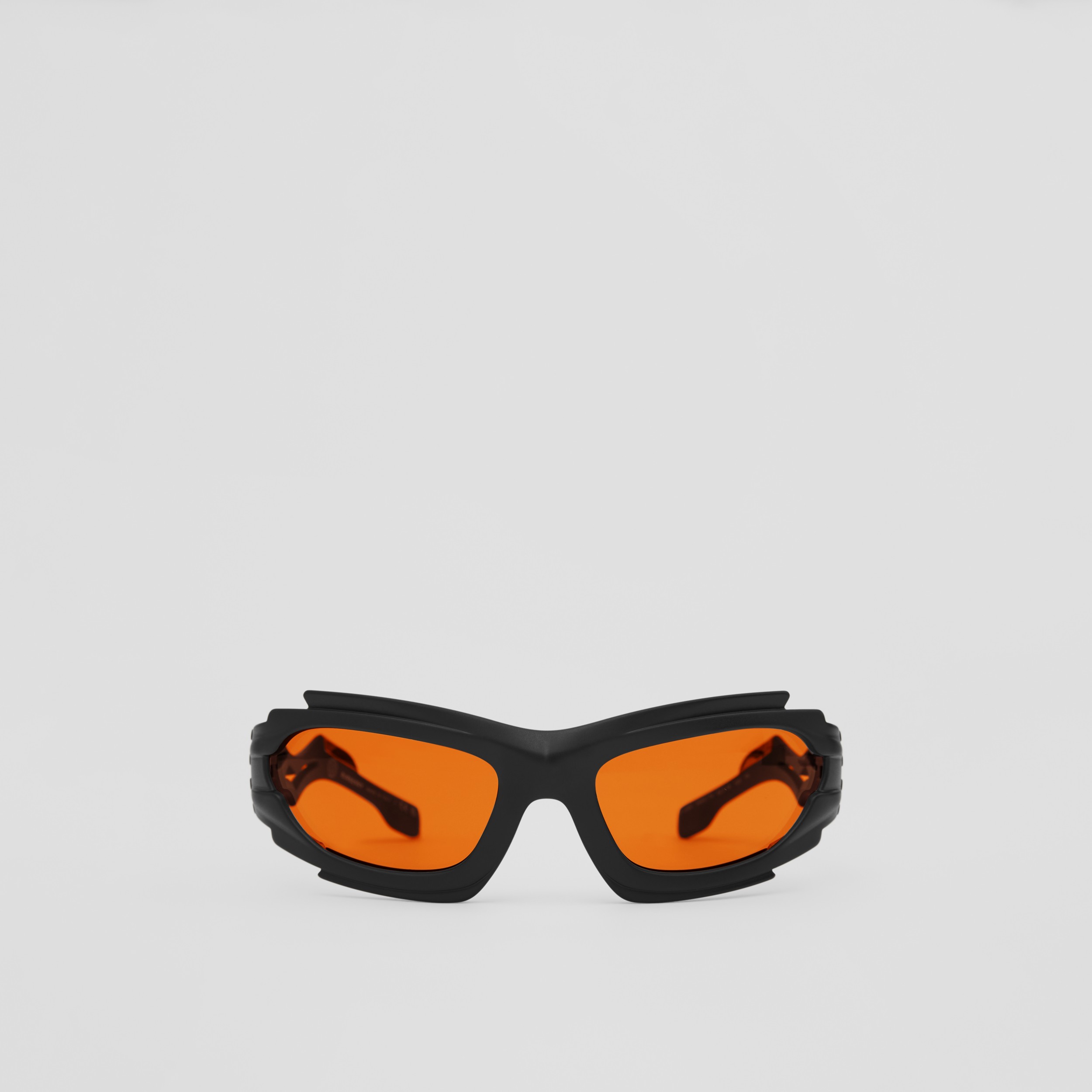 Geometric Frame Marlowe Sunglasses in Black/orange Burberry® Official