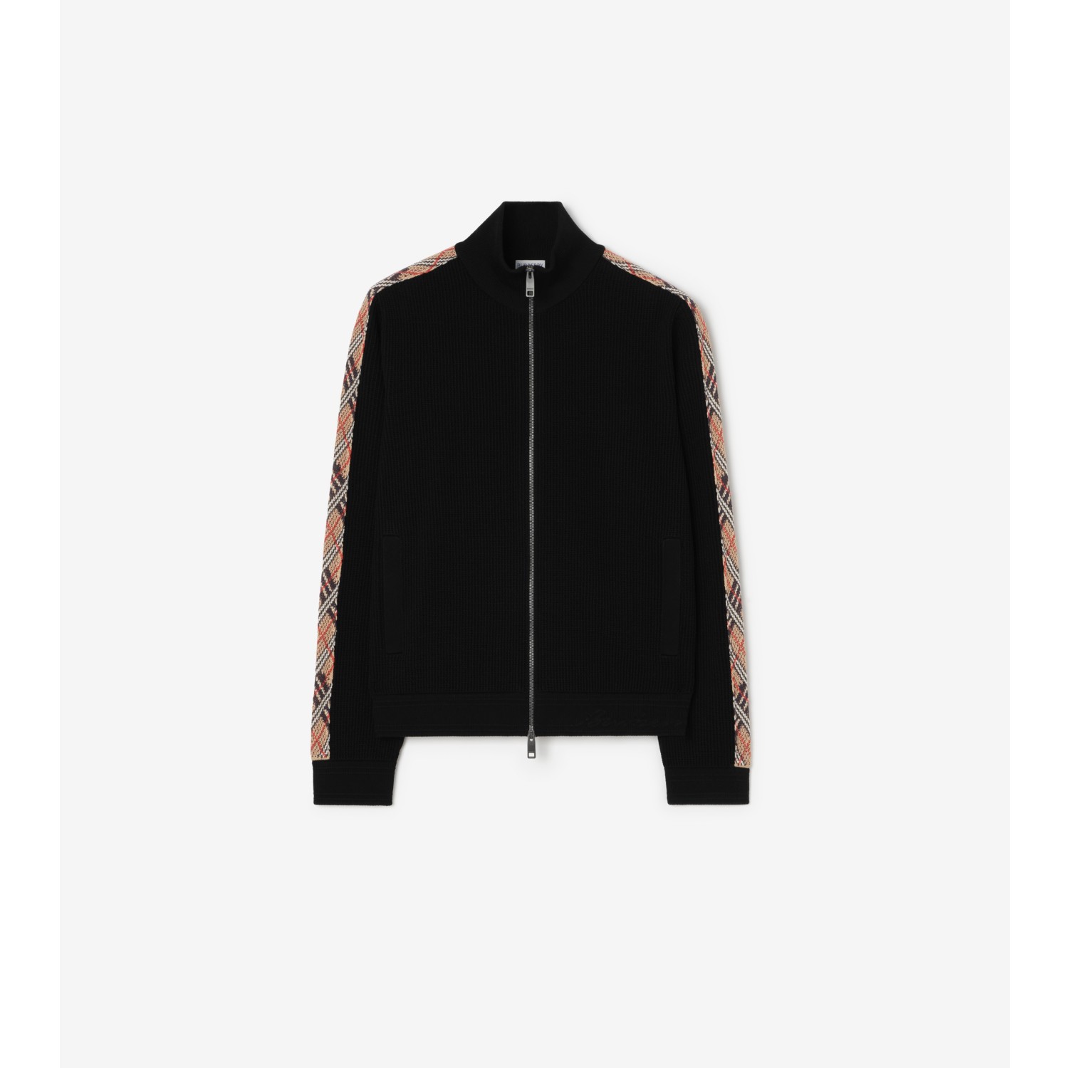 Check Trim Cotton Track Jacket