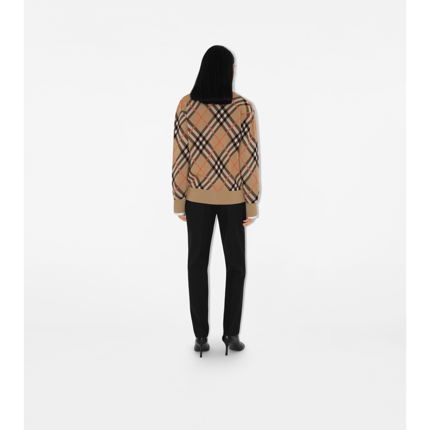 Check Wool Mohair Blend Cardigan - thumbnail 4