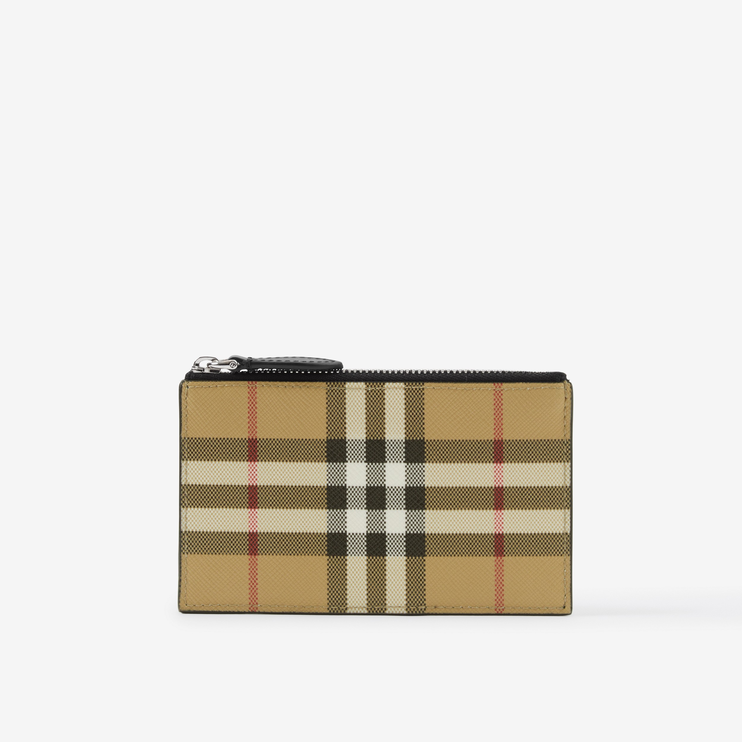 Vintage Check Zip Card Case in Archive Beige | Burberry® Official - 1