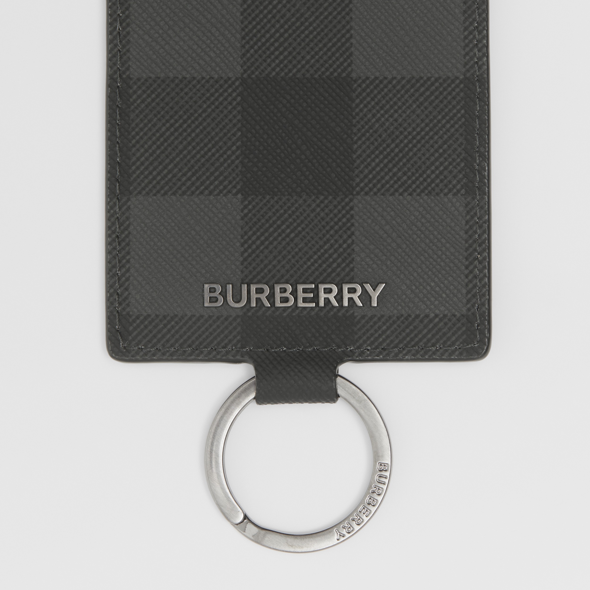 Logo Detail Charcoal Check Card Case Lanyard - Men | Burberry® Official - 3