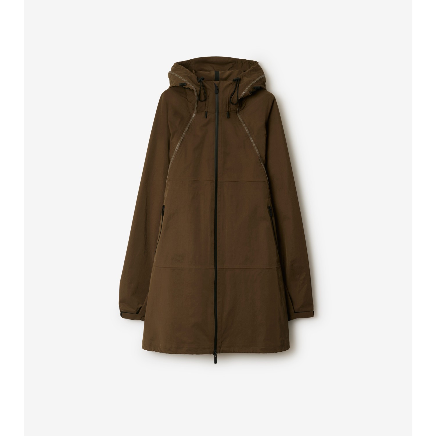 Nylon Cotton Parka in Bison Women Burberry Official