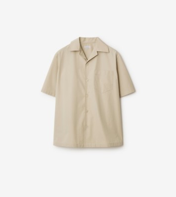 Relaxed Fit Knot Logo Cotton Shirt in Fossil - Men | Burberry® Official