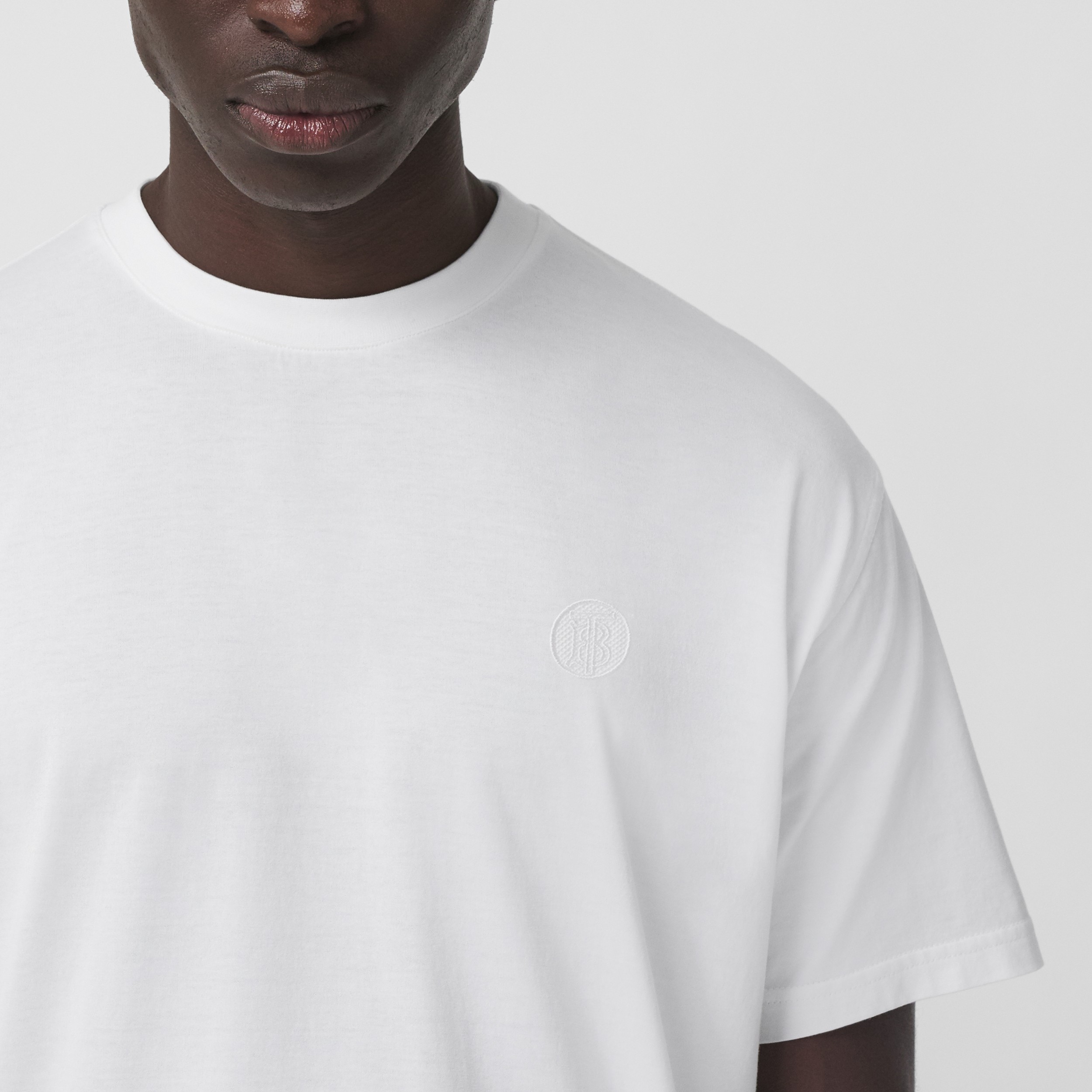 Monogram Motif Cotton T-shirt in White - Men | Burberry® Official - 2