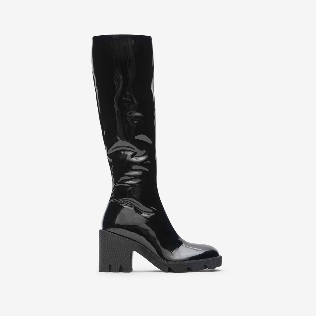 Burberry Leather Stride Boots In Black