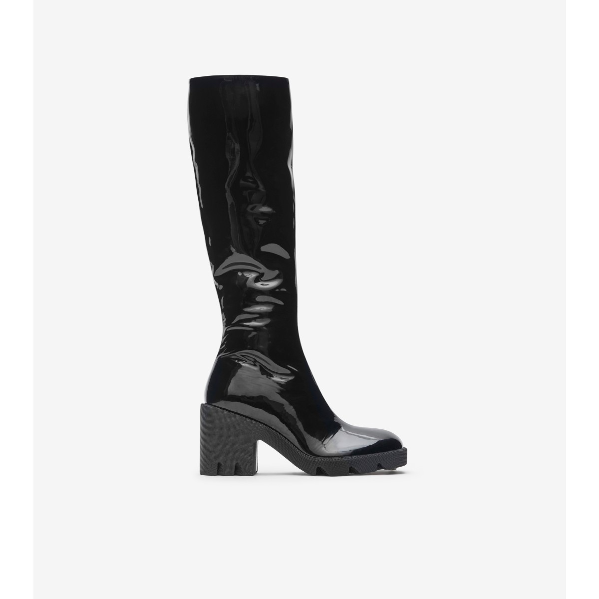 Burberry Leather Stride Boots In Black
