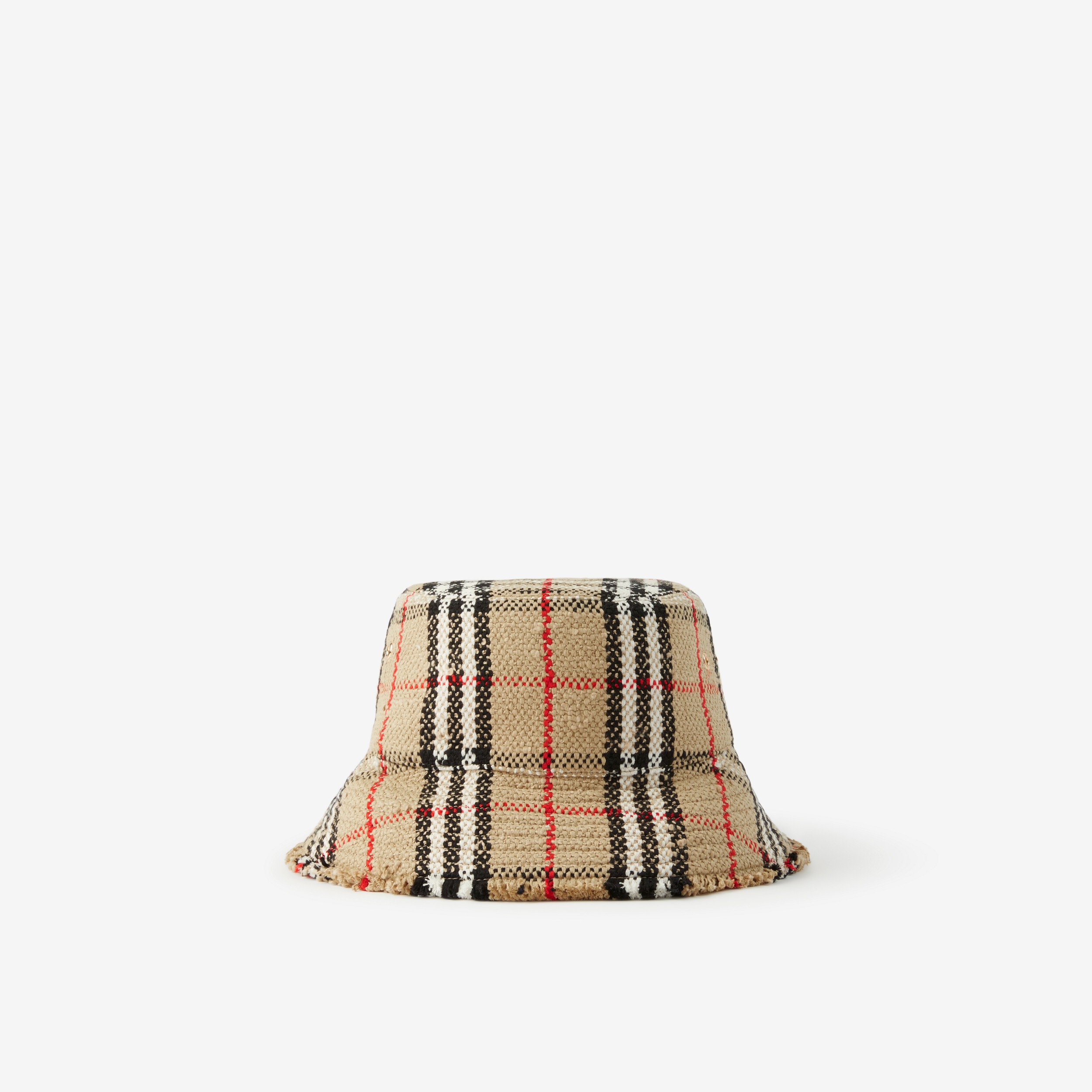 Check Bouclé Bucket Hat in Archive Beige | Burberry® Official - 1