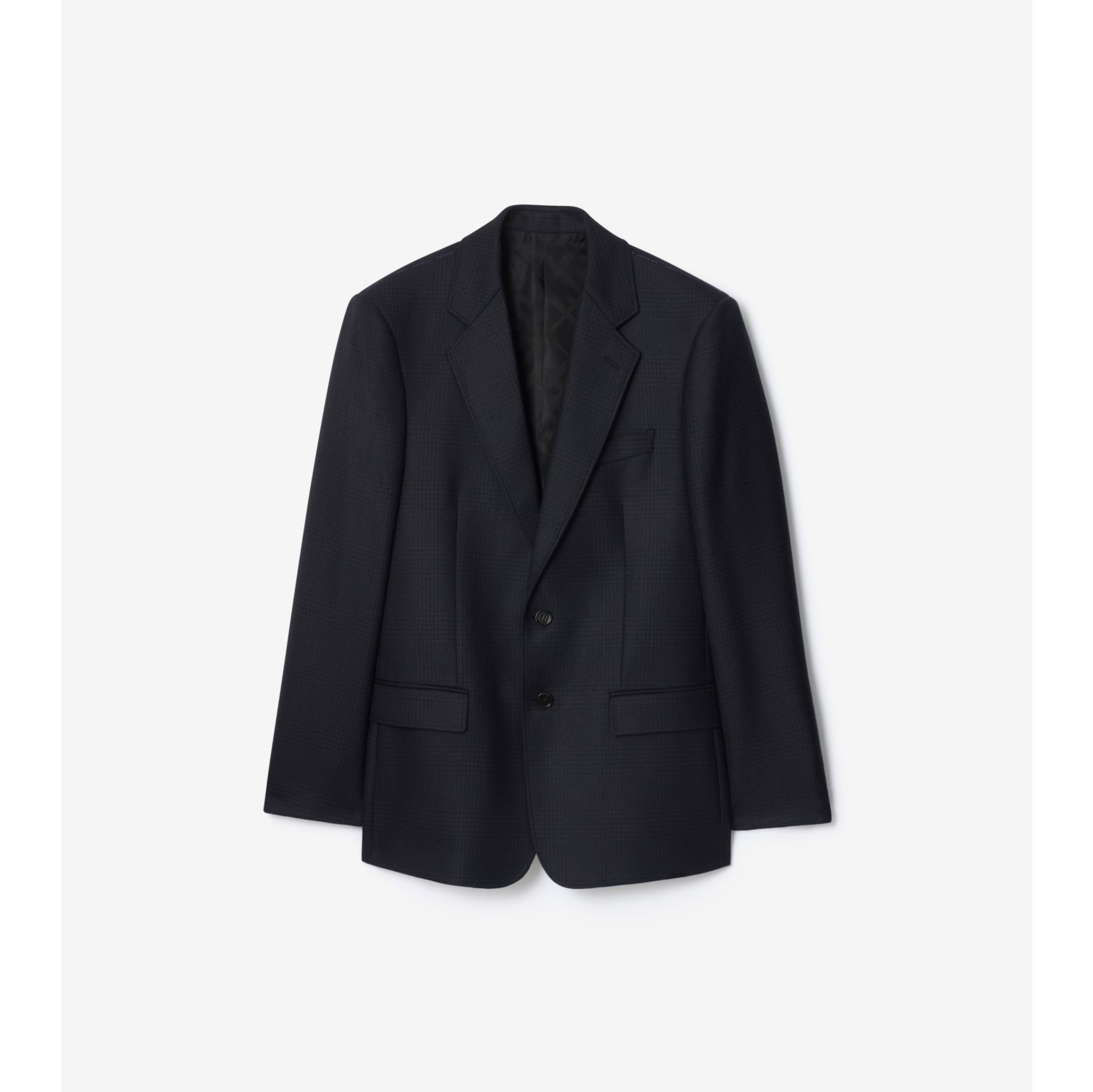 Check Wool Tailored Jacket in Tarmac grey/dark pewter grey - Men | Burberry® Official